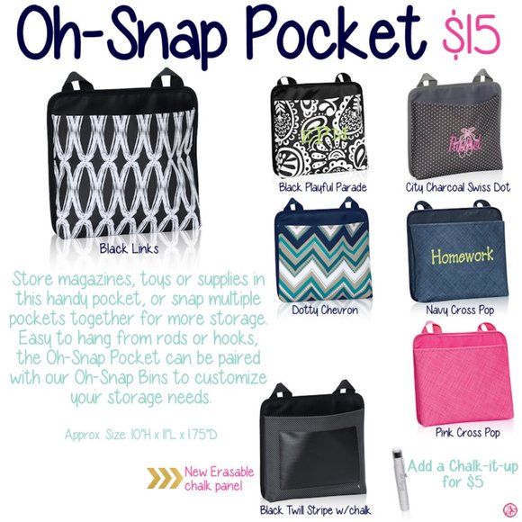 Thirty-one Oh-Snap Pockets 3 PCs Taupe Playful Parade - Picture 10 of 10